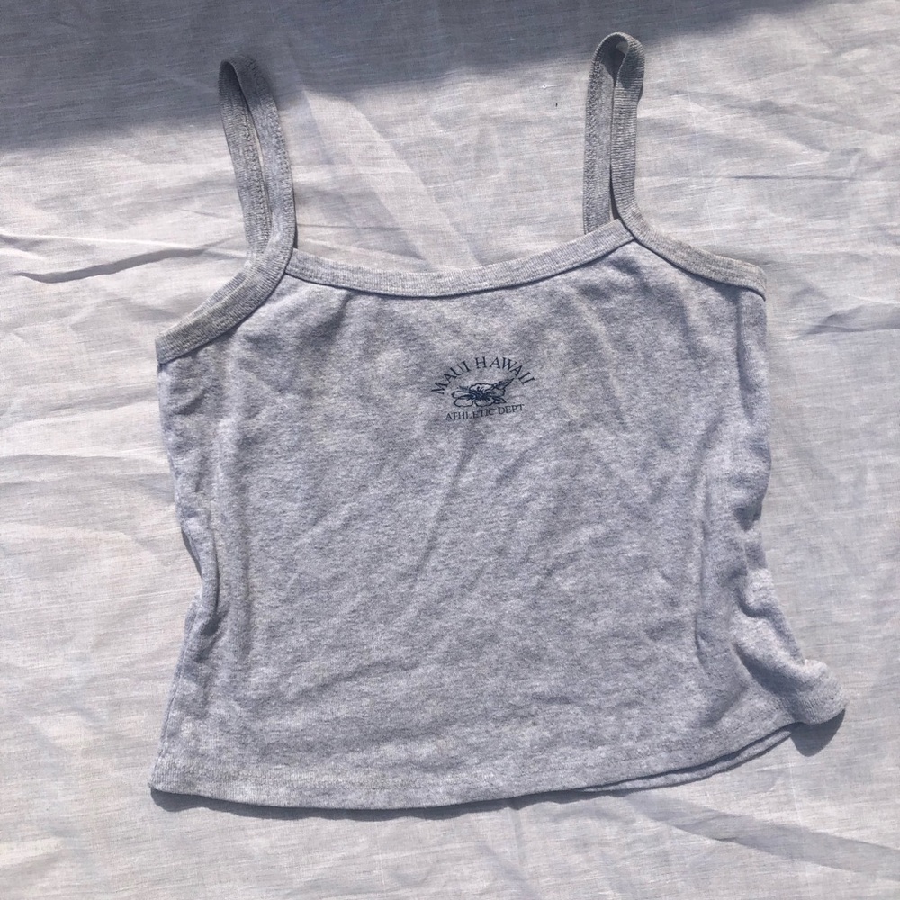 Gray Hawaii cropped tank top